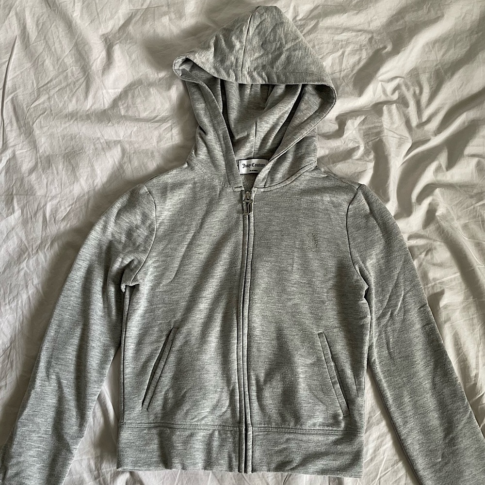 Juicy Couture Cropped Zip-Up Sweater with Gems